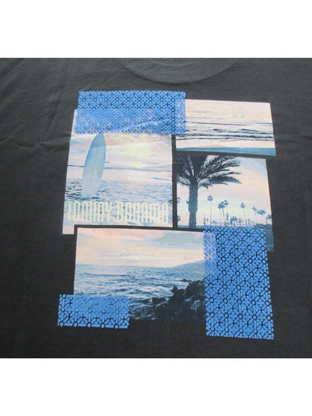 Men's Tommy Bahama SS Board In Paradise Tee Shirt Coal Black Grey Size Small NWT - Picture 3 of 7